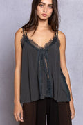 POL Lace Detail V-Neck Cami *