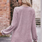Long Flounce Sleeve Round Neck Blouse