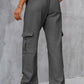 FIT RAGGED DENIM Buttoned High Waist Jeans with Pockets