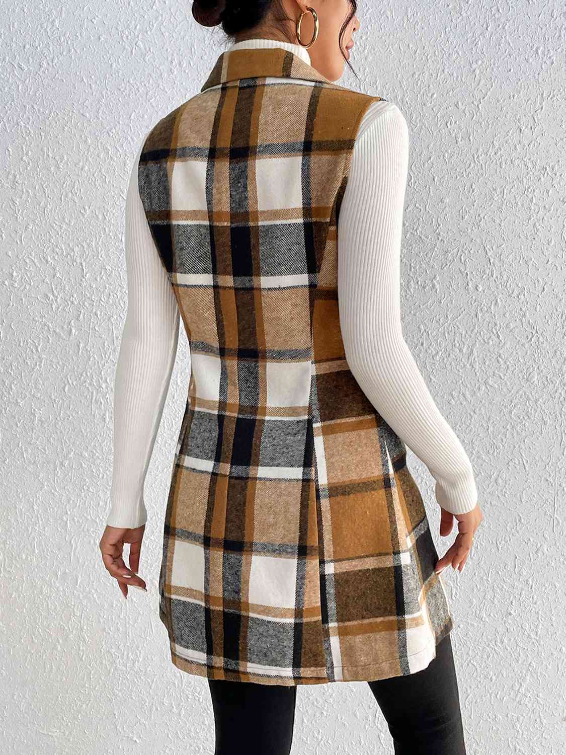 Savannah Mea Plaid Lapel Collar Vest