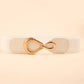 Women's Ribbed Alloy Buckle Elastic Belt