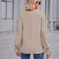 Full Size Round Neck Flounce Sleeve Blouse