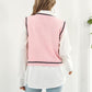 Zoe&Hannah Skull Contrast V-Neck Sweater Vest