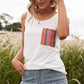Pocketed Printed Round Neck Tank