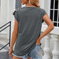 Leopard Round Neck Cap Sleeve T-Shirt