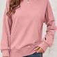 Round Neck  Dropped Shoulder Slit Sweatshirt