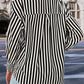 AuroraBlissX Striped Dropped Shoulder Smocked Wristband Shirt