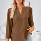 Notched Roll-Tab Sleeve T-Shirt
