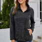 Women's Full Size Heathered Quarter-Zip Sweatshirt