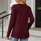 Full Size V-Neck Long Sleeve Blouse