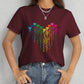 Heart Round Neck Short Sleeve T-Shirt