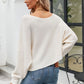 Women's Boat Neck Horizontal Ribbing Dolman Sleeve Sweater
