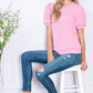 Reborn J Ribbed Round Neck Short Sleeve Top