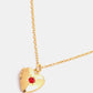 Zircon Heart Shape 14K Gold-Plated Pendant Necklace