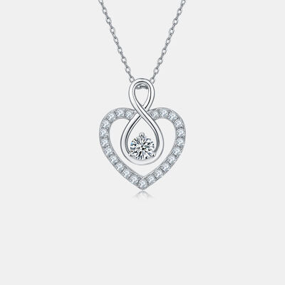 1 Carat Moissanite 925 Sterling Silver Heart Shape Necklace 💜