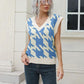 Zoe&Hannah Houndstooth V-Neck Sweater Vest
