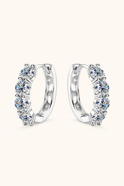 2.4 Carat Moissanite Huggie Earrings