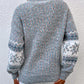 CHRISTMAS Snowflake Pattern Mock Neck Sweater