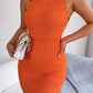 Women's Decorative Button Sleeveless Knit Dress