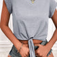 Full Size Tied Round Neck Crop Tee