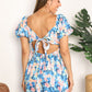 Double Take Floral Square Neck Puff Sleeve Dress