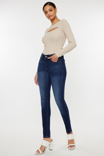 Kancan Mid Rise Gradient Skinny Jeans *