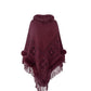 BeautifulMe Fringe Geometric Cape Sleeve Poncho