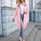 Full Size Zip-Up Longline Hoodie with Pockets