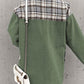 Plaid Button Up Dropped Shoulder Jacket
