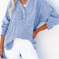 Full Size Buttoned Long Sleeve Blouse
