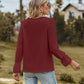 Full Size V-Neck Flounce Sleeve Blouse
