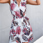 Women's Printed Zip Detail Belted Sleeveless Dress