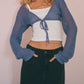 Openwork Tied Dropped Shoulder Cardigan