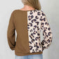 Leopard V-Neck Waffle-Knit Top