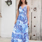 Printed Surplice Spaghetti Strap Dress
