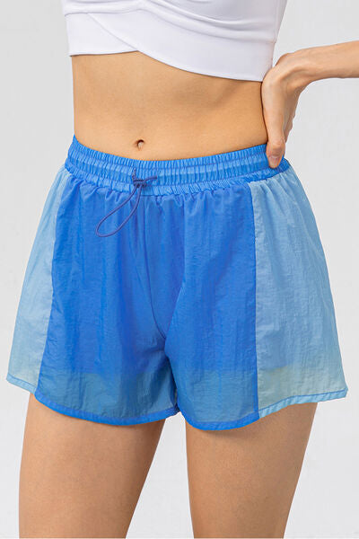 Relaxation Activewear Color Block Drawstring Active Shorts