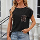 Leopard Round Neck Cap Sleeve T-Shirt