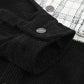 S&T Black Plaid Color Block Curved Hem Shirt Jacket