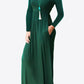 Women's Full Size Valencia Round Neck Empire Waist Pocket Dress