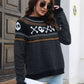 Full Size Ghost Pattern Round Neck Long Sleeve Sweater