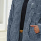 Full Size Fuzzy Checkered Zip Up Jacket