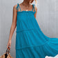 Women's Tie-Shoulder Frill Trim Sleeveless Dress