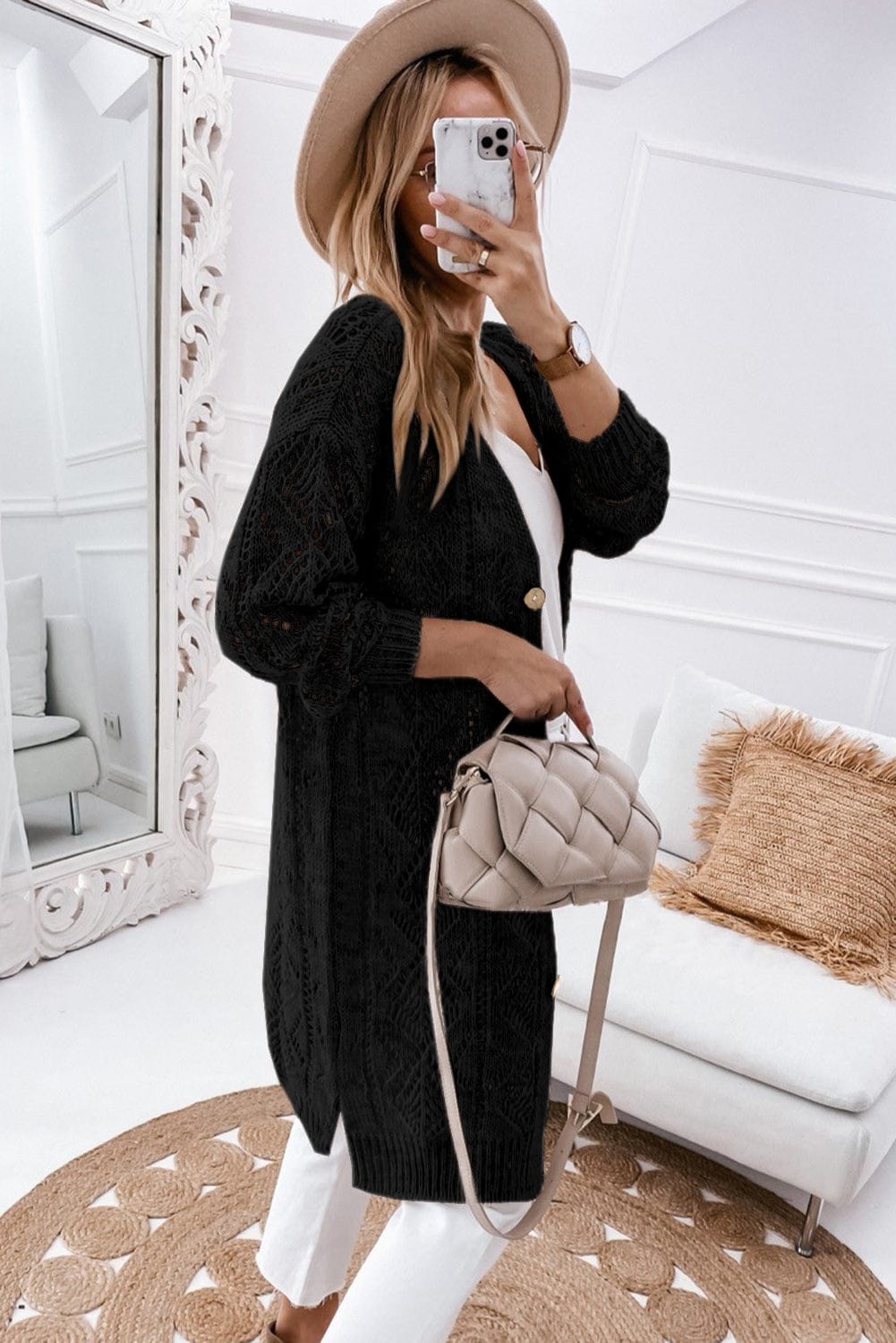 Full Size V-Neck Long Sleeve Cardigan