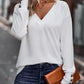 Full Size V-Neck Long Sleeve Top