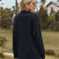 Collared Neck Cable-Knit Long Sleeve Blouse