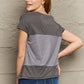 Simply Grays Striped V-Neck Short Sleeve T-Shirt