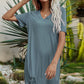 Women's Twisted V-Neck Short Sleeve Dress