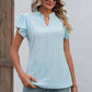 Eyelet Notched Flutter Sleeve T-Shirt
