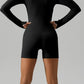 Square Neck Long Sleeve Active Romper