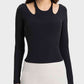 Halter Neck Long Sleeve Sporty Top